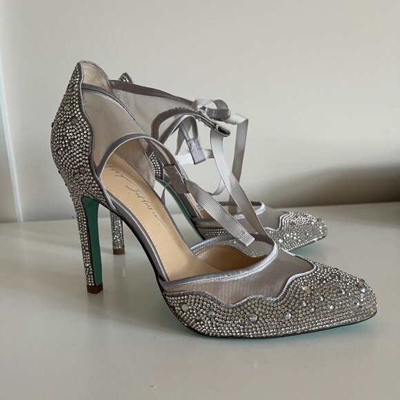 Betsey Johnson Iris Sparkly Shoes rhinestone pumps 8 - Picture 12 of 13